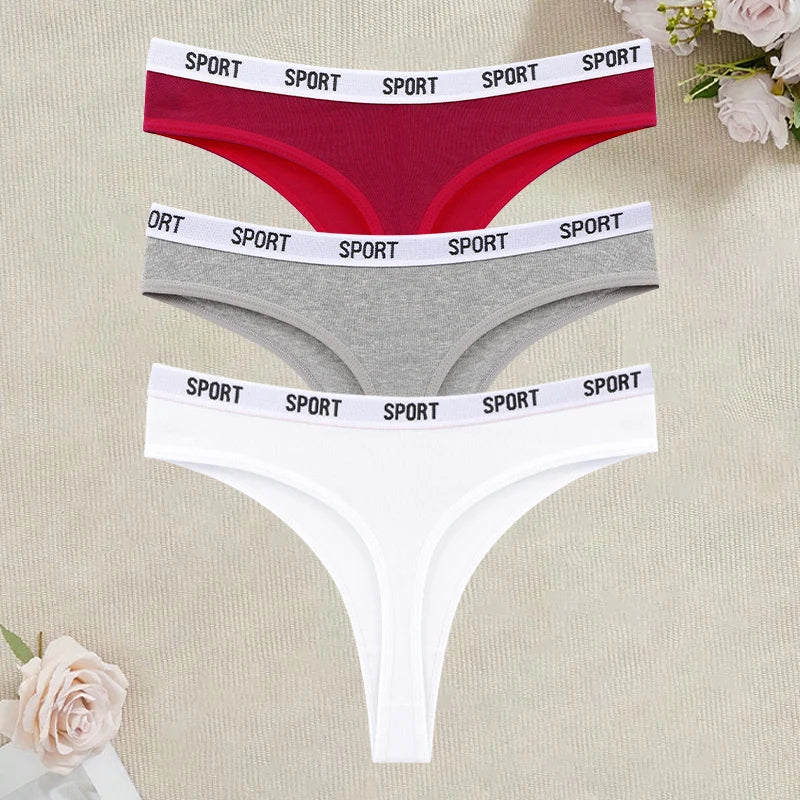 3Pcs/Set Seamless Cotton Panties For Women Soft Letter Embroidered G-strings Underwear S-XL Female Breathable Sexy Lingerie 2026