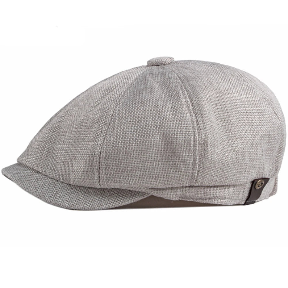 HT4668 Beret Cap Spring Summer Sun Hat Men Women Retro Artist Painter Linen Beret Hat Male Female Octagonal Flat Cap Mens Berets