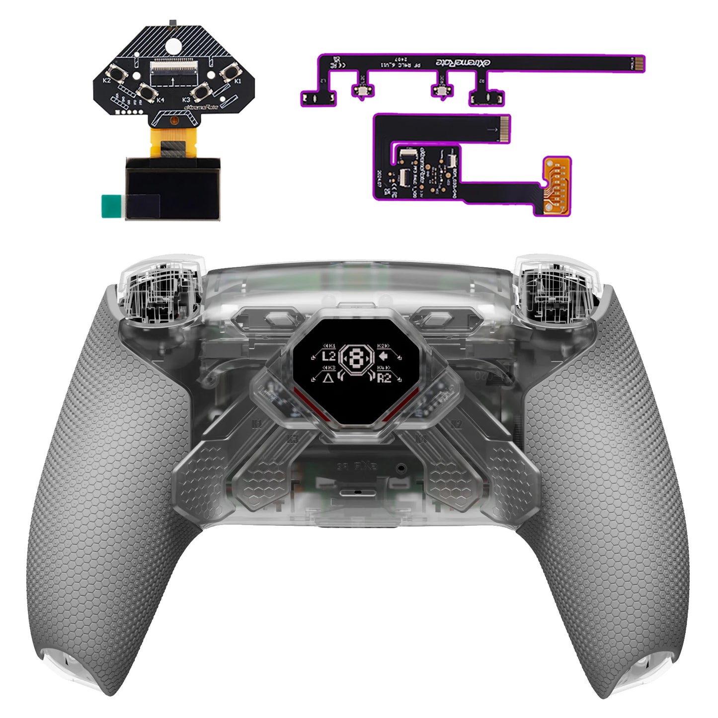 eXtremeRate SPARK Remap Kit för PS5 BDM-030/040/050/060 – 4 Bakre Knappar OLED Trigger Stop 8 Profiler, 6 Färger