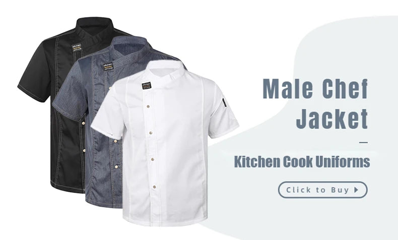 Catering Cooking White Shirt Restaurant Kitchen Chef T-shirt Baker Work Uniform Waiter Hotel Clothes Cook Jacket Cafe Overalls