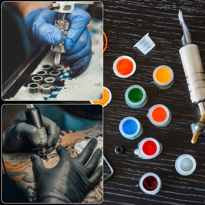 1000/100pcs Disposable Tattoo Ink Cups S/M/L Plastic Clear Holder Container Cap for Tattoo Pigment Permanent Makeup Accessories