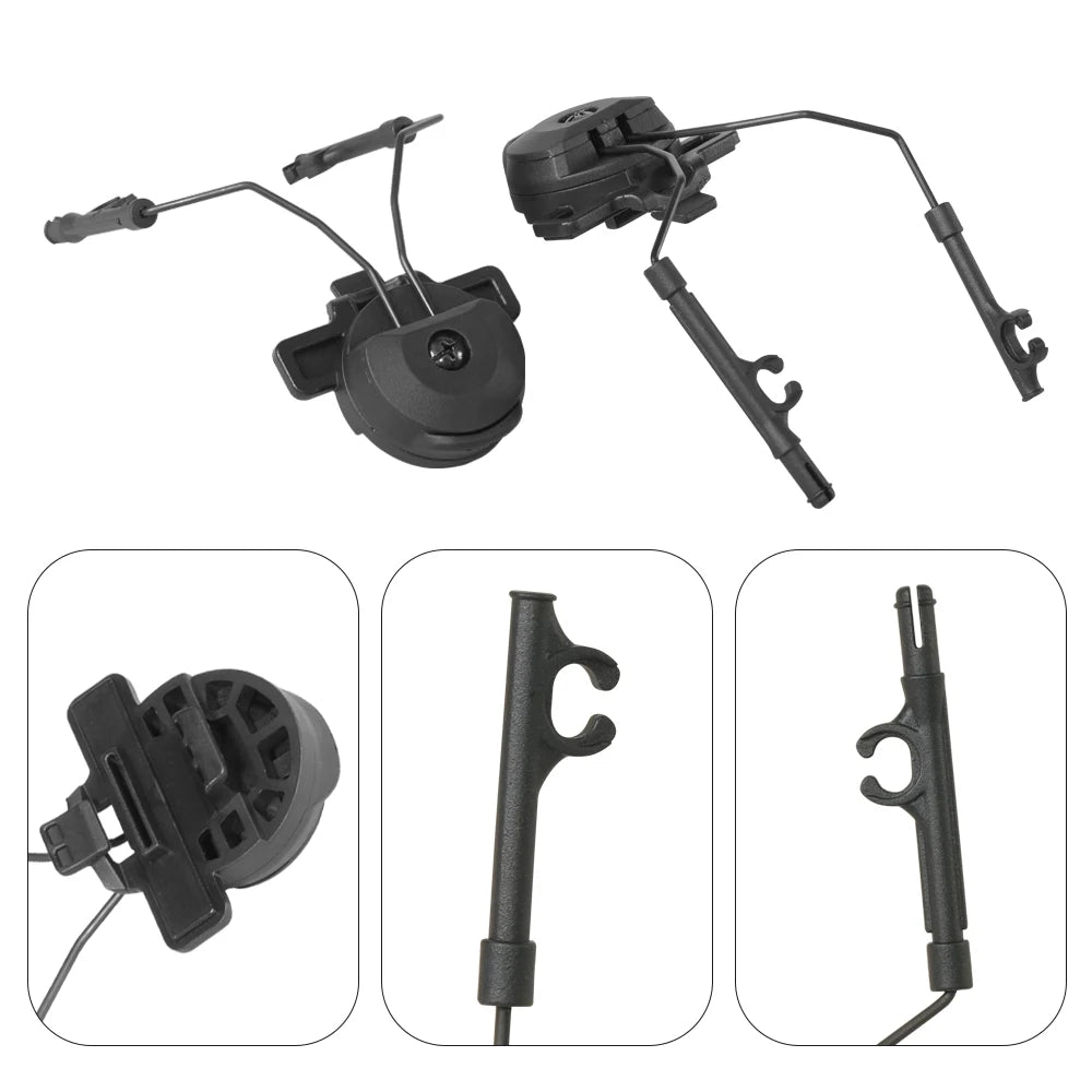 BOOIU Tactical Headset Bracket Wendy Helmet Earphone Buckle Stand ARC Rail Adapter Mount Comtac II Noise Cancelling Headset