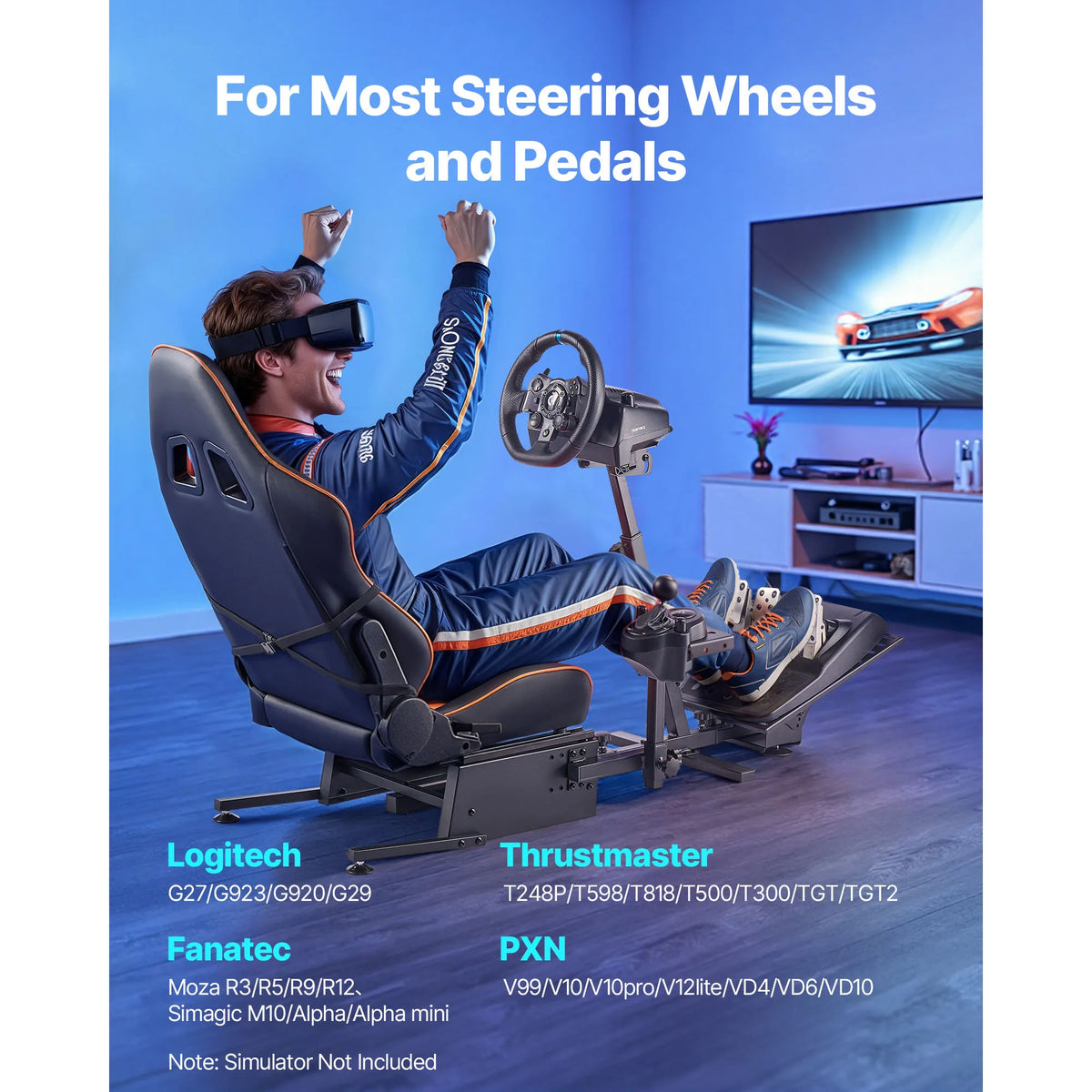 SucceBuy Racing Wheel Stand Simulator Cockpit Steering Wheel Stand Fit Logitech G25 G27 G29 G920 Thrustmaster T300RS TX F458