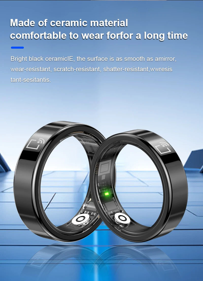 IP68 Waterproof Ceramic NFC Smart Ring Door Access Control Sleep Sports Health Tracking Minimalist Wearable Smartlife Key Ring