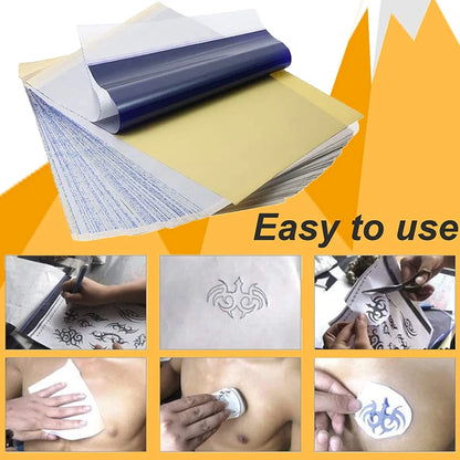 Tattoo Practice Skin and Tattoo Transfer Paper Kit Double Sided Fake Skin with Stencil Paper Set Permanent Makeup Tattoo Supply