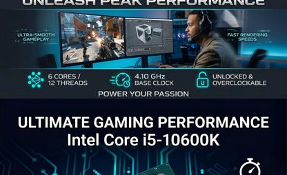 Intel Core i5 10600K Box CPU Processor i5 10th Gen Series 4.1GHz 6-Core 12-Thread L3 12MB 125W LGA 1200