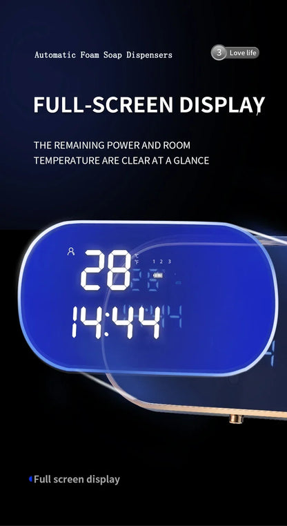 Automatic Foam Soap Dispensers for Bathroom Smart Washing Hand Machine with USB Charging Two Colors with ABS Material