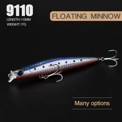 1pcs 17g 11cm Minnow Fishing Lures Long Cast Sunken Fish Bait Swinger Floating Bass Artificial Bait Crank Bait Carp Pesca Tackle
