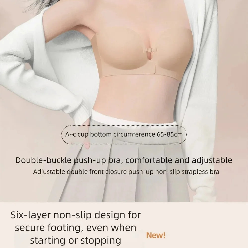 Dam KUCLUT Issilke Shapewear BH – Sömlös Push-up Trådlös Magkontroll Kylande Osynlig, Svart & Hudton 70–85 A–C