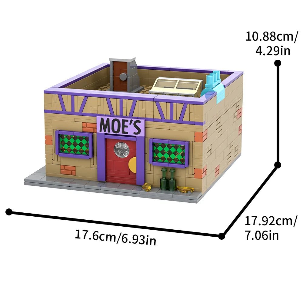 MOC Simpsons Anime Moe's Tavern Byggklossar Modell