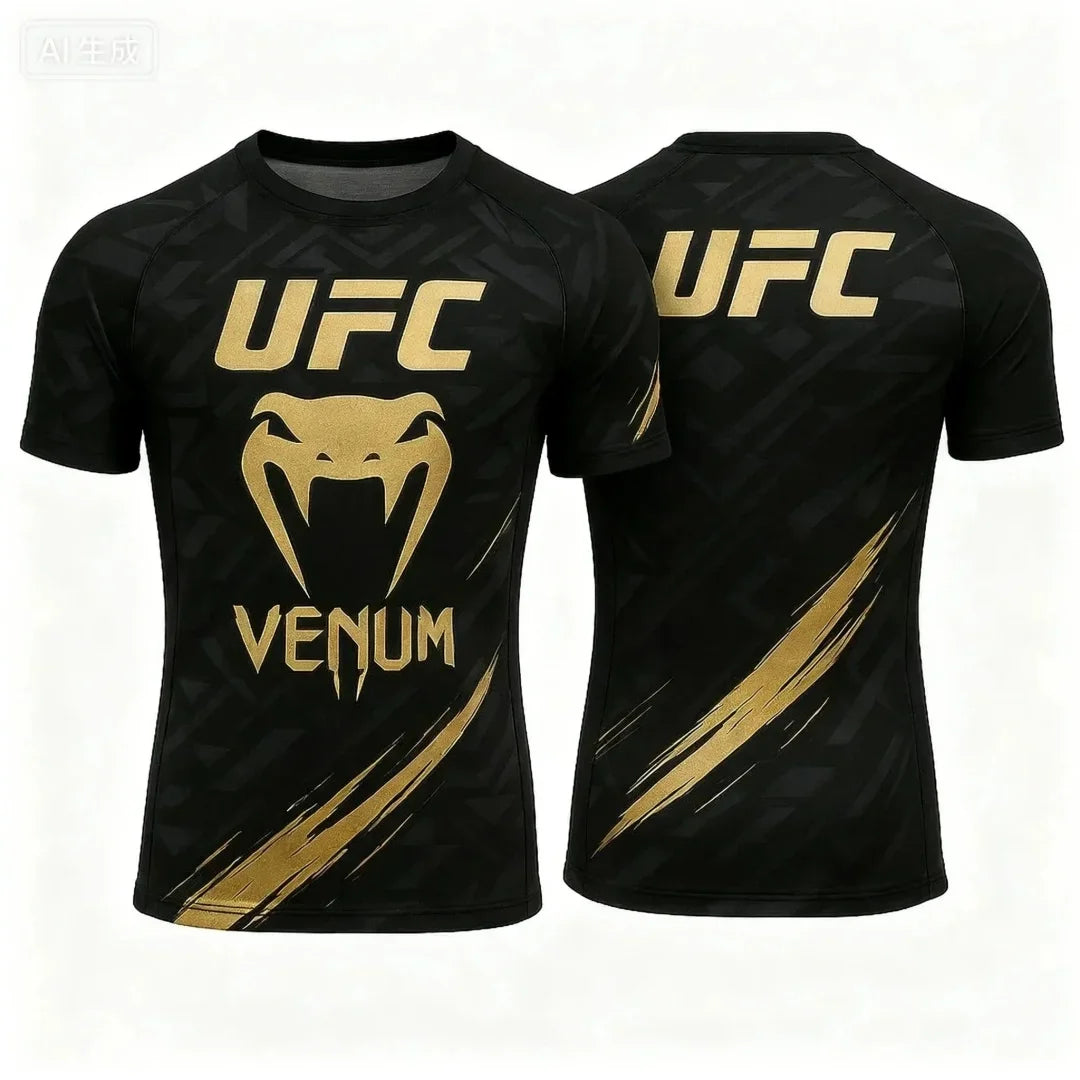 Men's T-shirt Fashion Quick Drying Casual Breathable O-neck Short Sleeve Tops Hot Summer Selling UFC Boxing Fighting Competition