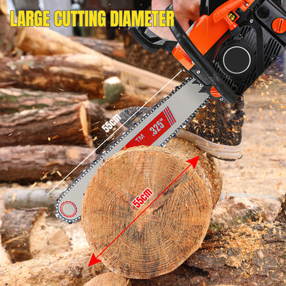 68CC Gasoline Chainsaw 6000W Petrol Chainsaw 20 Inch 2-Stroke Heavy Duty Wood Cutting Chain Saw for Tree Felling, Logging and Forestry Work