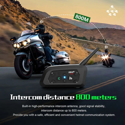 EJEAS V6 Pro+ MC-hjälmintercom – Bluetooth 5.1, 800m, IP67, 6 Ryttare