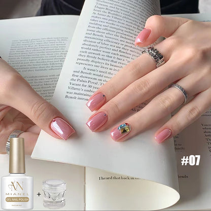 MAINEL 1-12Pcs Fashion Nude Shiny Soak Off UV Gel Nail Gel Polish Cosmetics Nail Art Nails Gel Polish Tips Nail Varnish