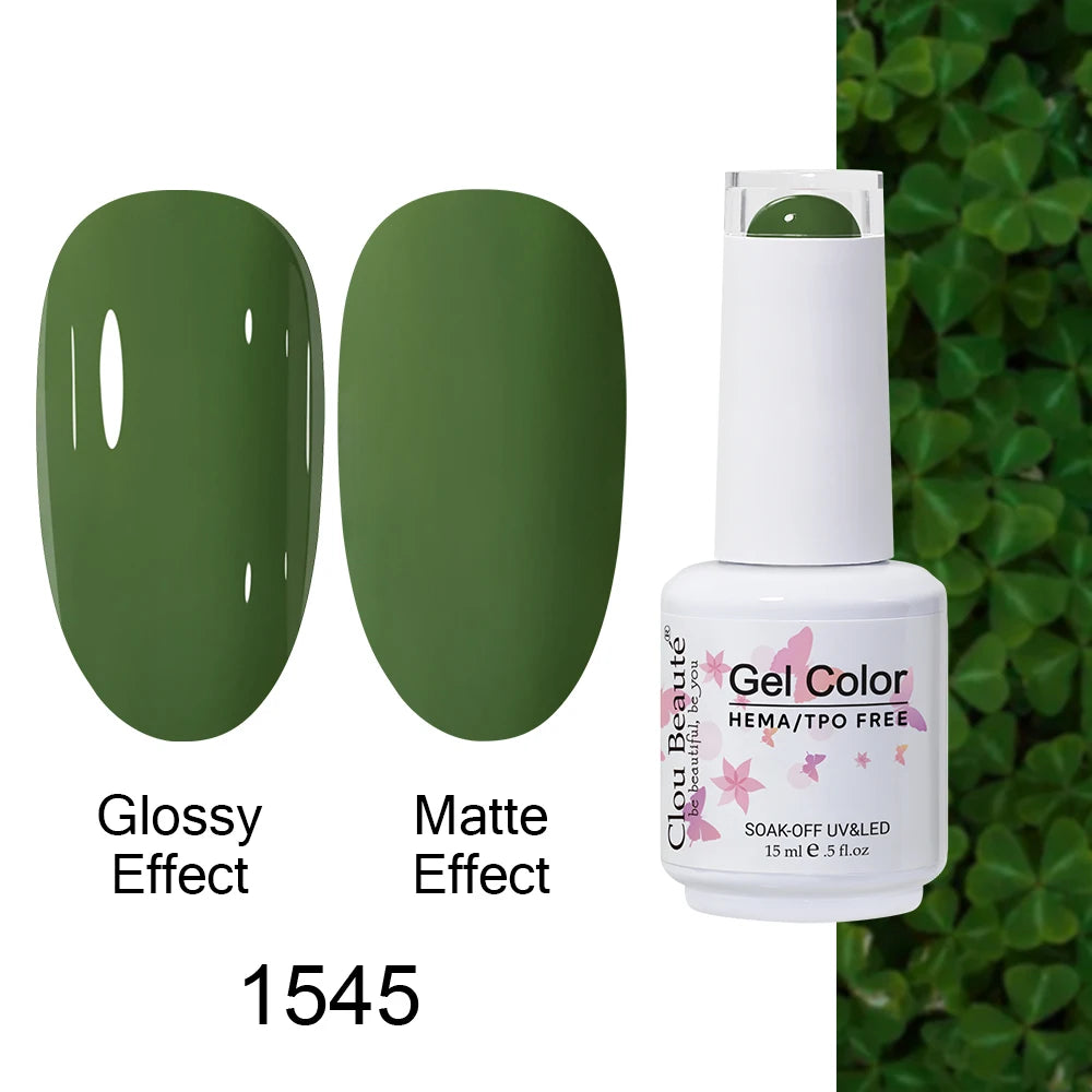 Clou Beaute Gel Nail Polish Neon Brown Royal Blue Red Green Pastal Nude Nail Art Varnishes Gel Lacquer Top Coat UV Gel Nail