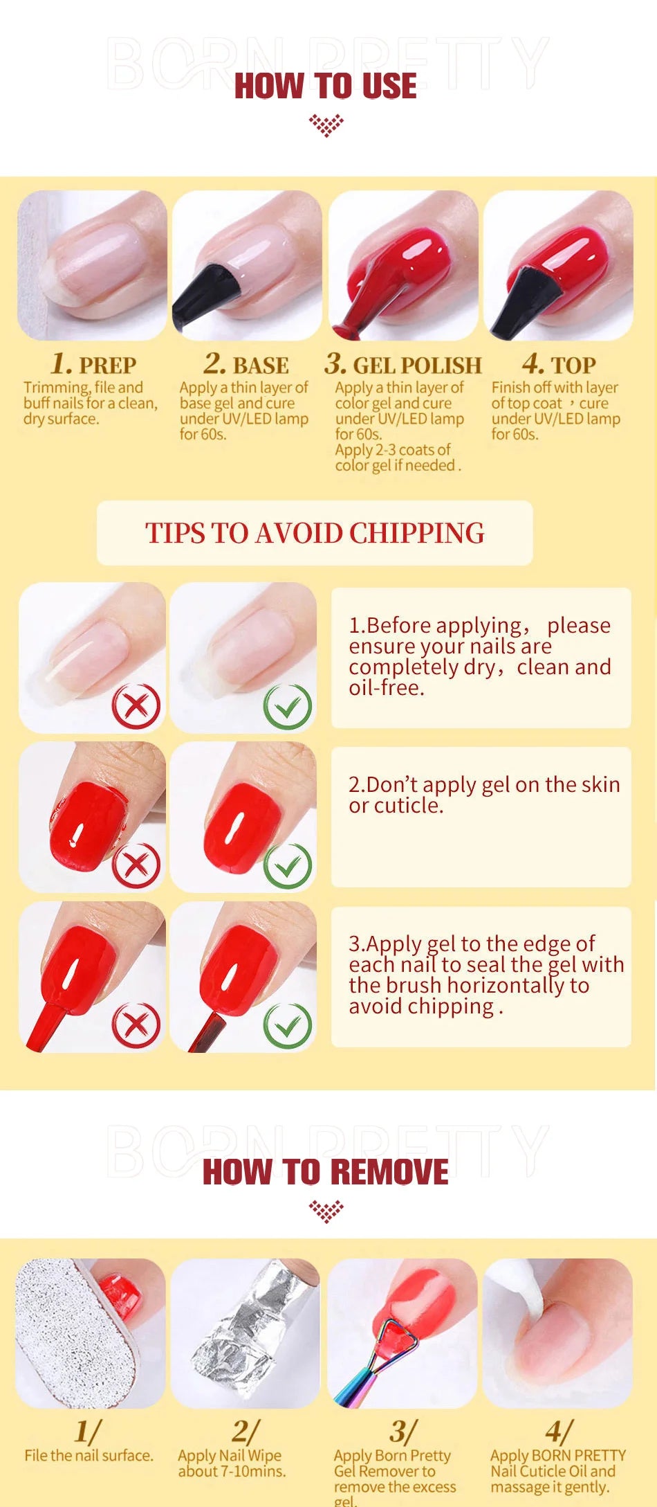 BORN PRETTY 10ml Base Gel Top Coat Rubber Gel Reinforcement Gel for Nails Tools Soak Off UV LED Nail Varnish Function Gel