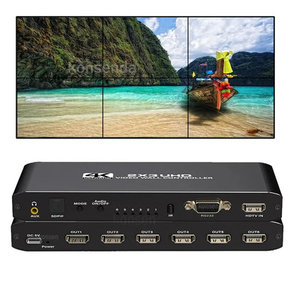 1080P HDMI Video Wall Controller 2x3 1x2 1x4 1x3 2x1 3x1 4x1 Video Screen Stitching Processor Splicer for 6 TV Splicing Display