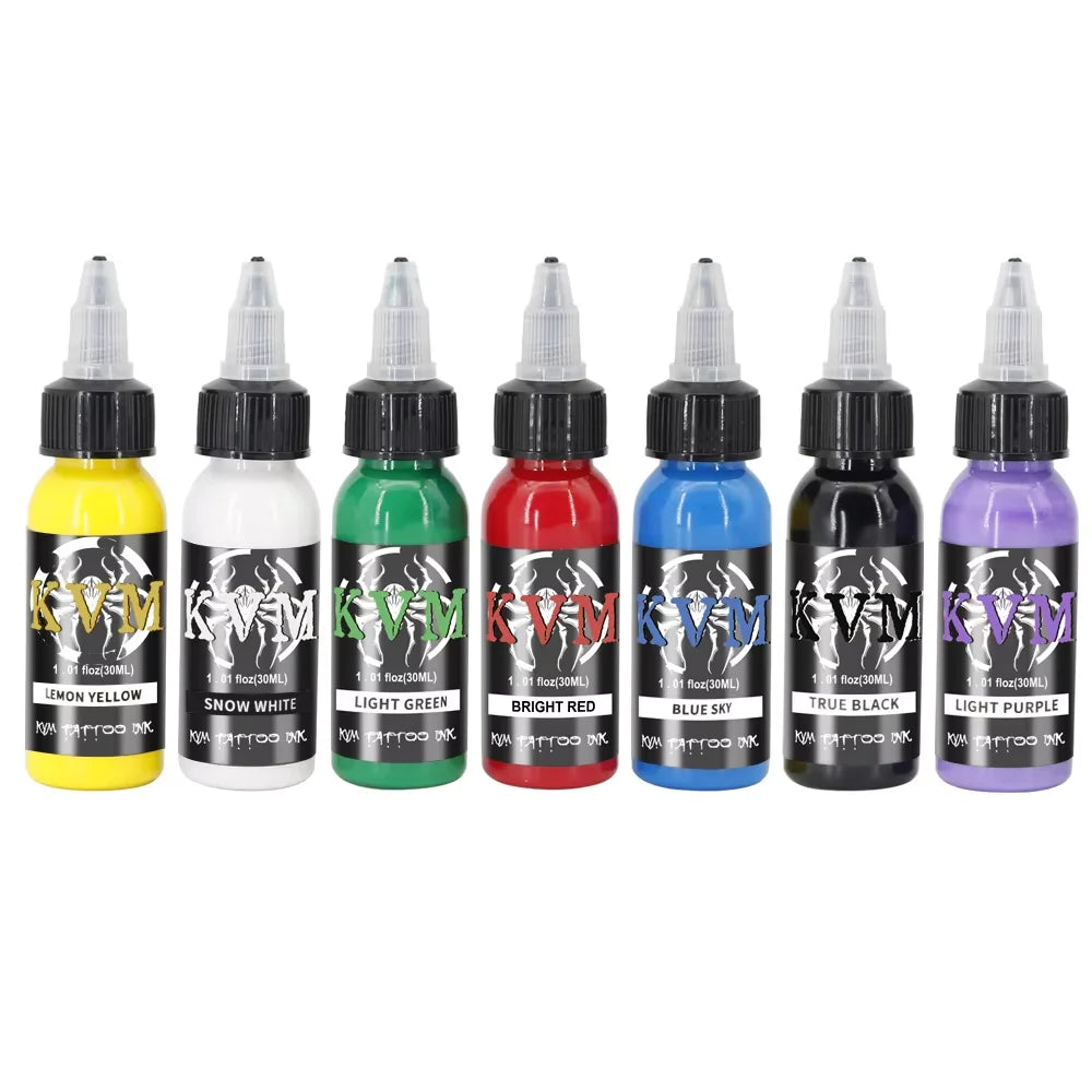 KVM 30ml/1oz 14-colors Tattoo Ink Pigment Body Art Tattoo Kits Professional Beauty Paints Makeup Tattoo Supplies Semi-permanent