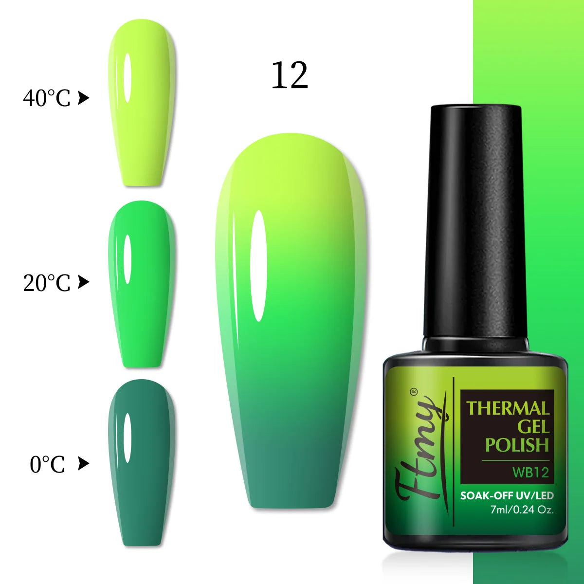 Color Changing Gel Nail Polish, Temperature-Sensitive, 7ml, Lead-Free, No Fragrance, Nail Art Manicure Gel Polish For Salon Use