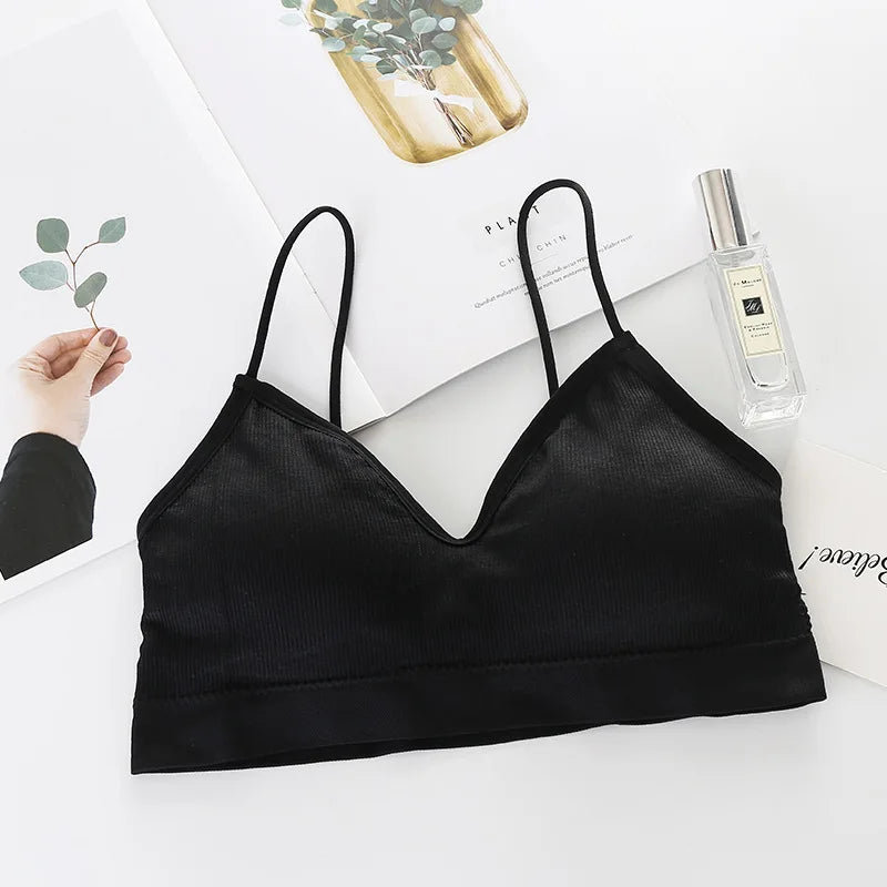 Women Non Wired Bras Seamless Bras Sports Bra Gym Running Push Up Bralette Padded Vest Elastic Brassiere Women Gym Bra Top