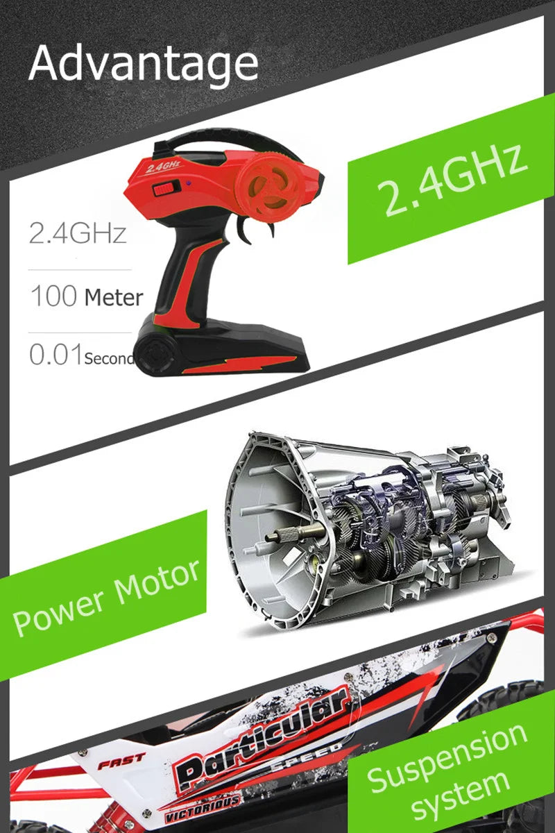 1:12 4WD RC Bil 2.4G Radiostyrd Terrängbil