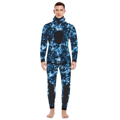 HOT Camouflage Long Sleeve Fission Hooded 2 Pieces Of 1.5/3MM Neoprene Submersible Suit For Men Keep Warm Waterproof Diving Suit
