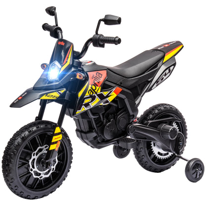 Elmotorcykel för barn 12 V med stödhjul, LED-ljus och USB