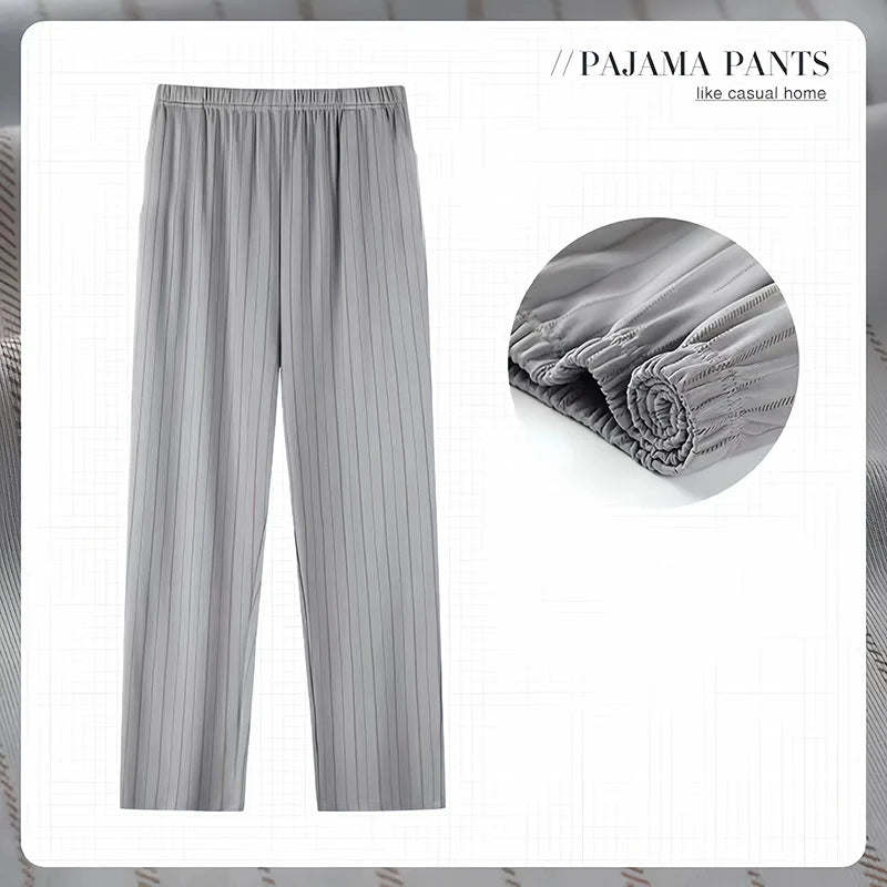 Herr Pyjamasbyxor Långa – Tunna Andningsbara Casual Hemmabyxor, 12 Färger M–6XL