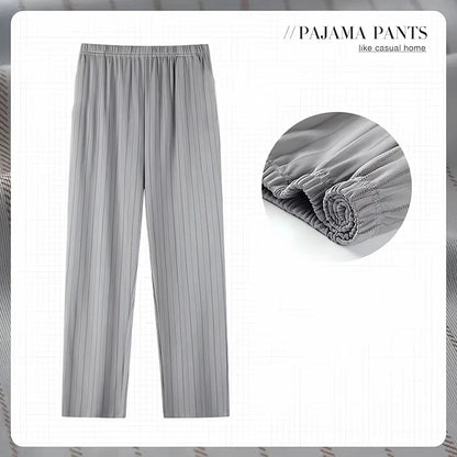 Herr Pyjamasbyxor Långa – Tunna Andningsbara Casual Hemmabyxor, 12 Färger M–6XL