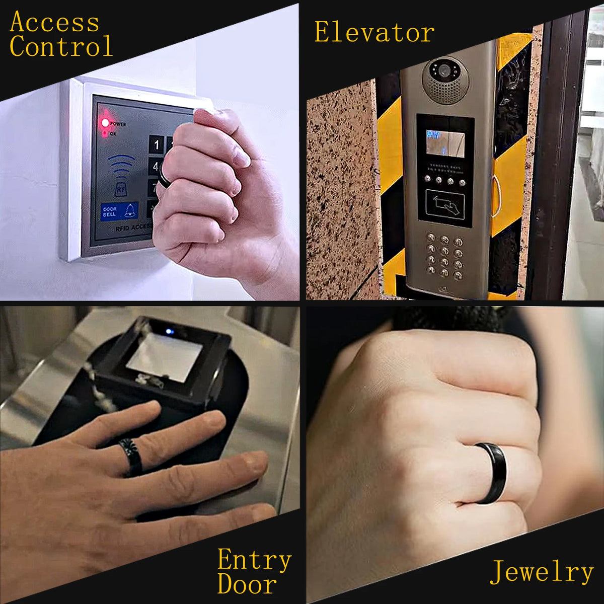 T5577 Chip RFID Black or White Ceramics Smart Finger Rewrite Ring 125KHZ Wear for Men or Women