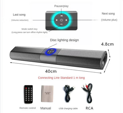 Wireless Bluetooth Sound Bar Speaker System Super Power Sound Speaker Wired Wireless Surround Stereo Home Theater TV Projector