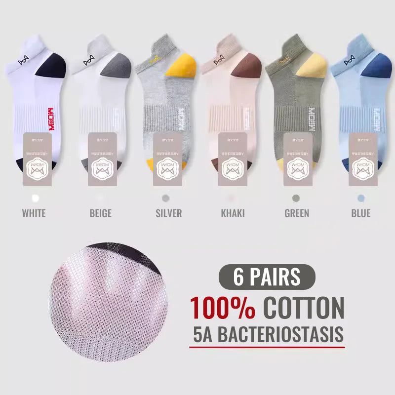 MiiOW Herr Ankelstrumpor 100% Bomull – 6- eller 12-pack, Deodorant, Antibakteriell, Hälskydd