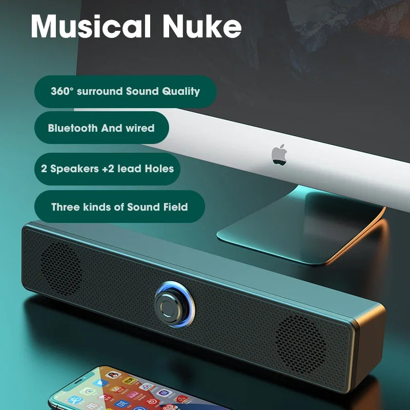 Wired Wireless Bluetooth Speaker Sound Box Bar Soundbar Computer PC TV Laptop Desktop Music Portable Caixa De Som Audio System