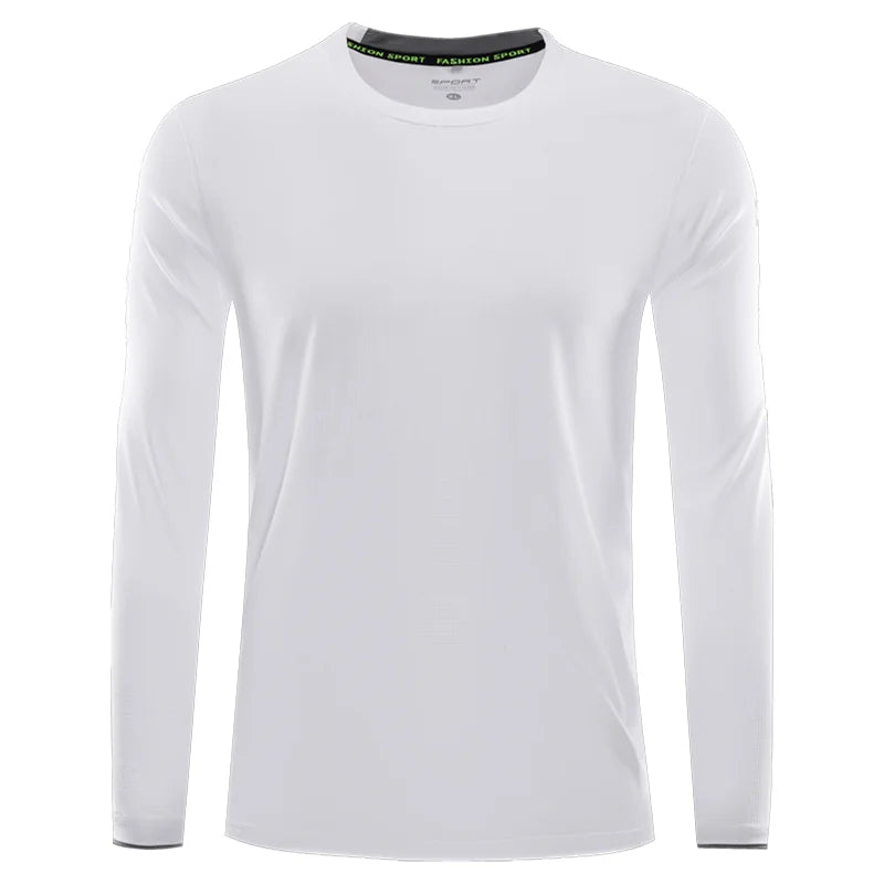 Långärmad Funktionströja med Eget Tryck eller Brodyr – Snabbtorkande Rund Hals Sport Unisex S–5XL (Asian)