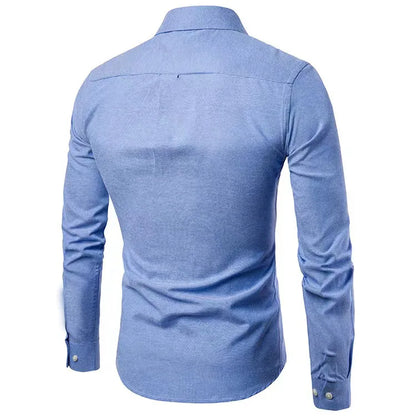 Men Shirts Long Sleeve T Shirts Blouses Single Breasted Turn Down Collar Casual Shirts Spliced Solid Loose Button Spring