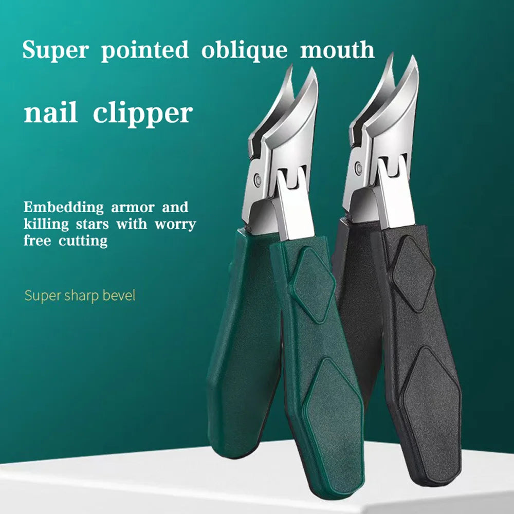 New Pointed-Nose, Beveled, Original Large-Opening Nail Clippers, Pointed-Nose Nail Cutters, Nail Trimmers, Household Pedicure Kn
