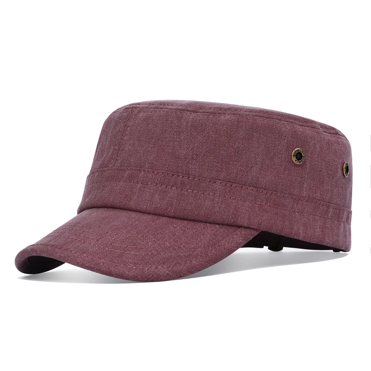 BOTVELA Men Women Cotton Twill Army Cap Adjustable Military Hat Vintage Flat Top Cap