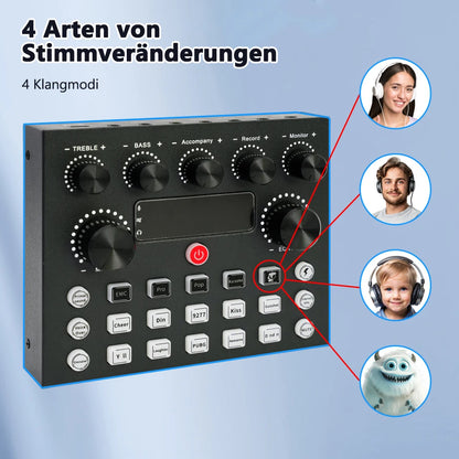 Professional Studio Recording Kit Podcast Music Mixer Equipment Condenser Microphone Set for PC Smartphone Laptop Computer Vlog