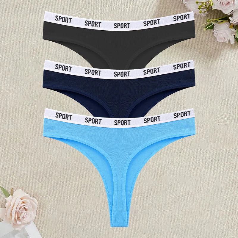 3Pcs/Set Seamless Cotton Panties For Women Soft Letter Embroidered G-strings Underwear S-XL Female Breathable Sexy Lingerie 2026