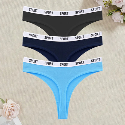 3Pcs/Set Seamless Cotton Panties For Women Soft Letter Embroidered G-strings Underwear S-XL Female Breathable Sexy Lingerie 2026