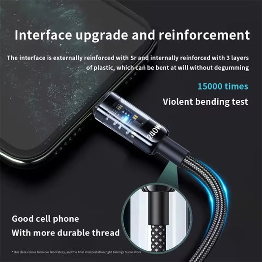 USB-C-laddkabel med digital display och 5 A – 0,25–2 m