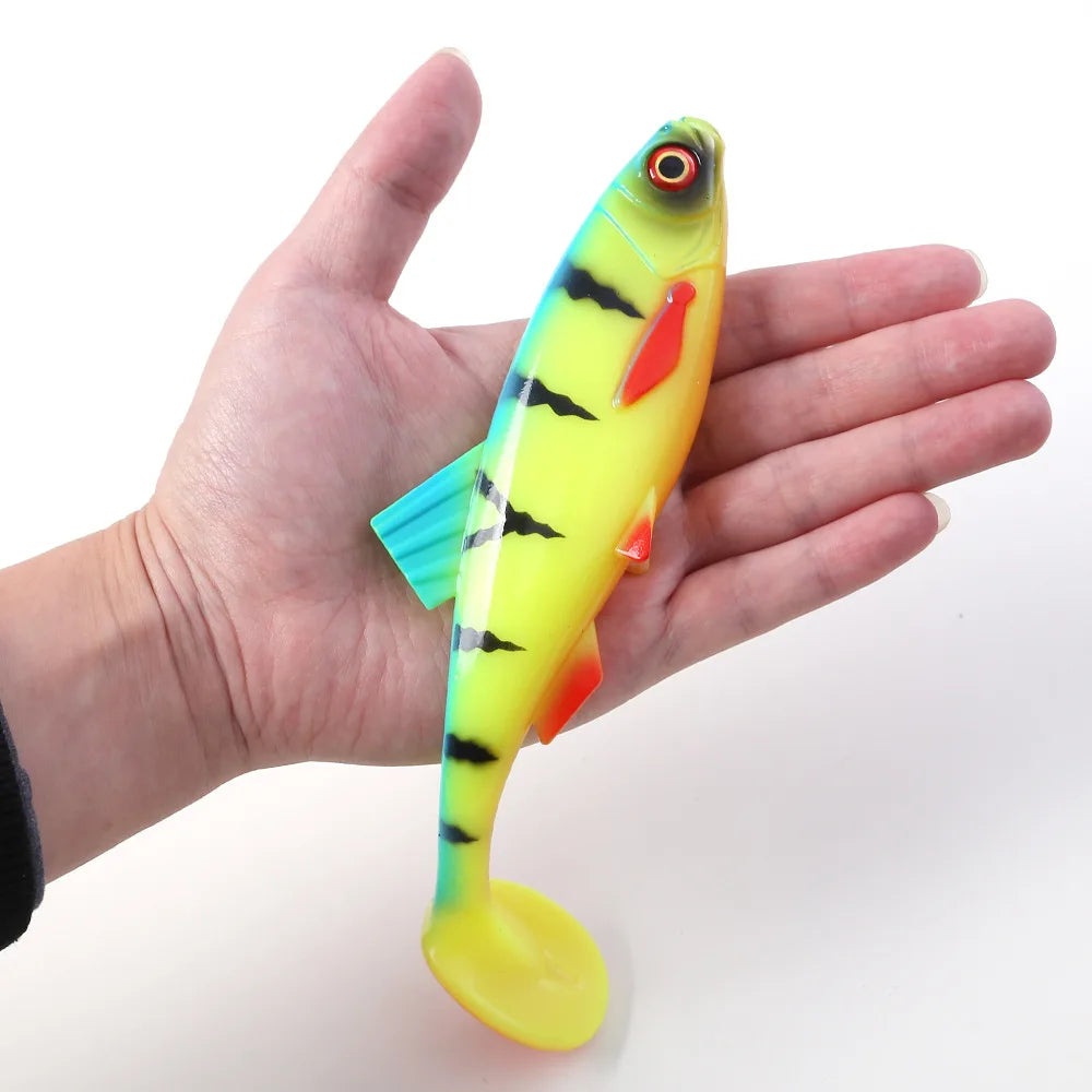 1pcs 26g 60g River Roach Fishing Lure Soft Bait T Paddle Tail Baitfish Shad Strike Silicone Plastic Swimbait Wobbler Pike Bass