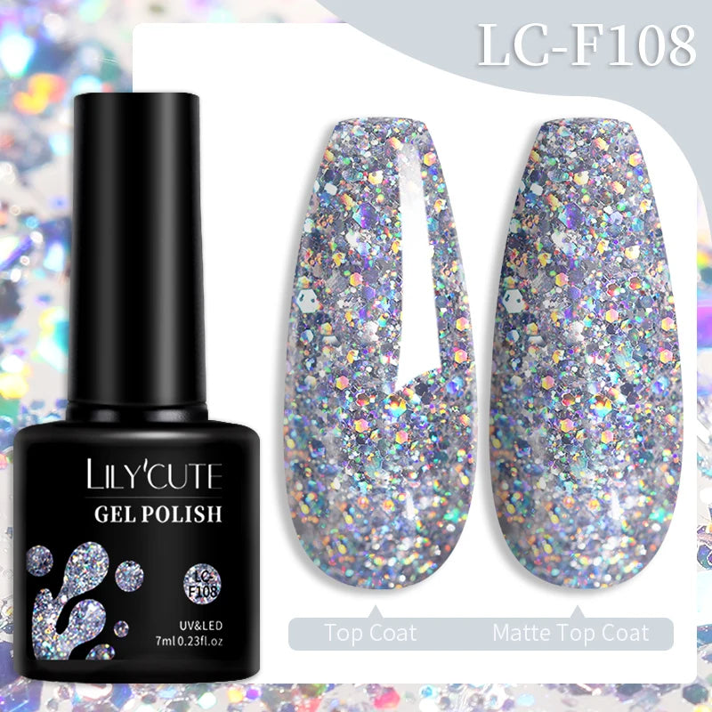 LILYCUTE 129 Colors 7ML Nail Gel Polish Nail Supplies Vernis Semi Permanent Nail Art Manicure Soak Off LED UV Gel Nail Varnishes
