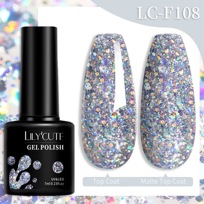 LILYCUTE 129 Colors 7ML Nail Gel Polish Nail Supplies Vernis Semi Permanent Nail Art Manicure Soak Off LED UV Gel Nail Varnishes