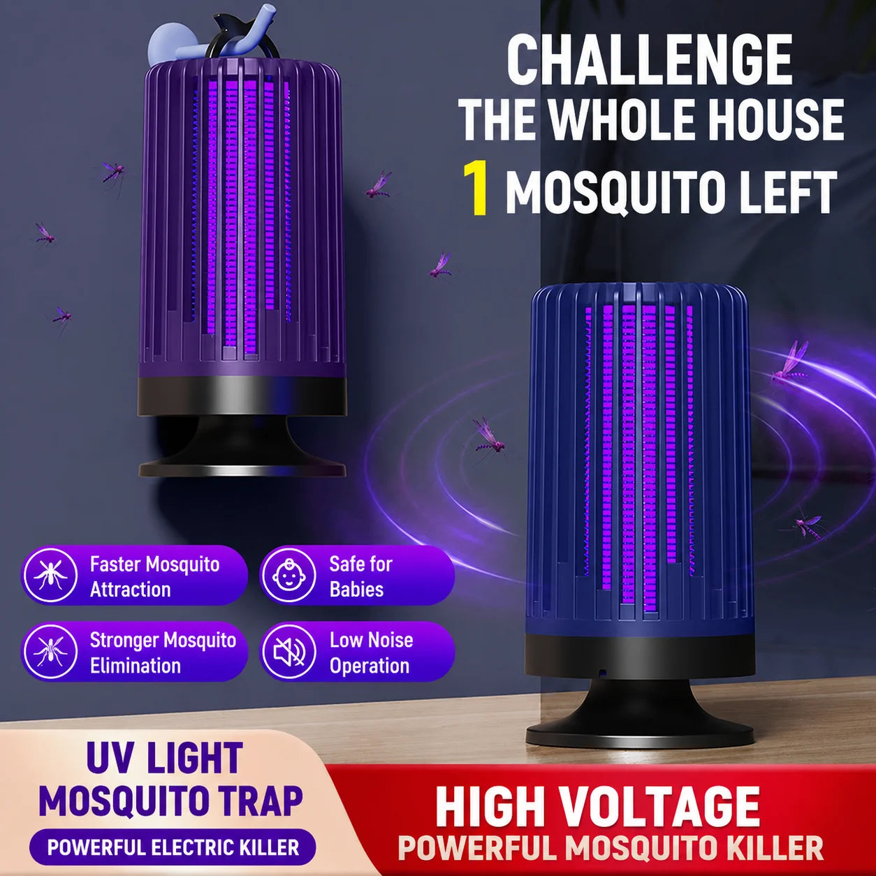 Mosquito Killer Lamp UV Light USB Anti Mosquito Trap Outdoor Electric Shock Mosquito Killer Light Use Kills Moths Wasps Gnats