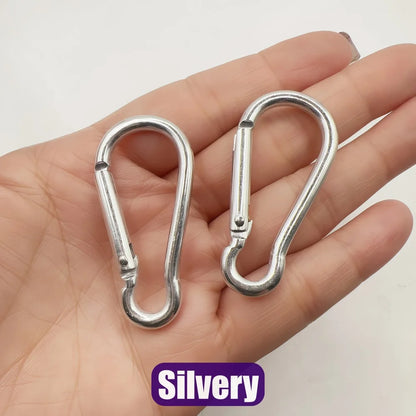 5-100Pcs Aluminum Carabiner Key Chain Clip Outdoor Camping Keyring Snap Hook Water Bottle Buckle Kit Climbing Accessories