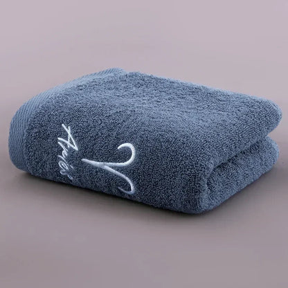 12 Constellation Letters Towel Embroidery Cotton Absorbent Quick Dry Lovers Gift Thickened Sport Soft fashion Face Towel 35x75cm