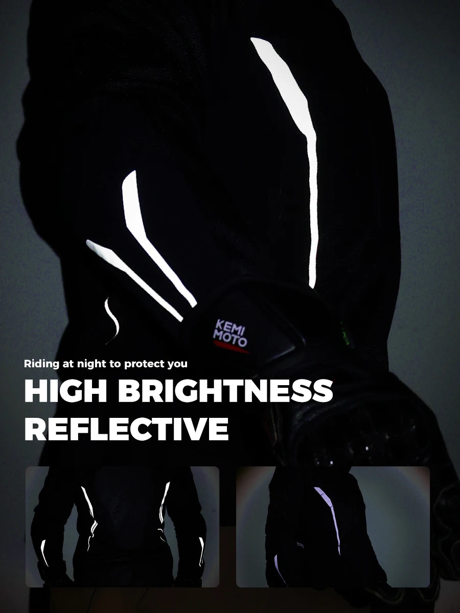 Motorcycle Riding Jacket Summer Breathable Men Women with 7Pcs Set CE Protective Gear Soft Mesh Body Protector Moto  Equipment