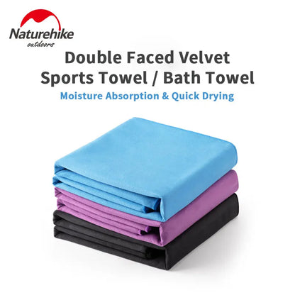 Naturehike Quick Drying Bath Towel Strong Absorbent Velvet Sides Soft Sport Towels for Tourist Fitness Gym Beach Swimming