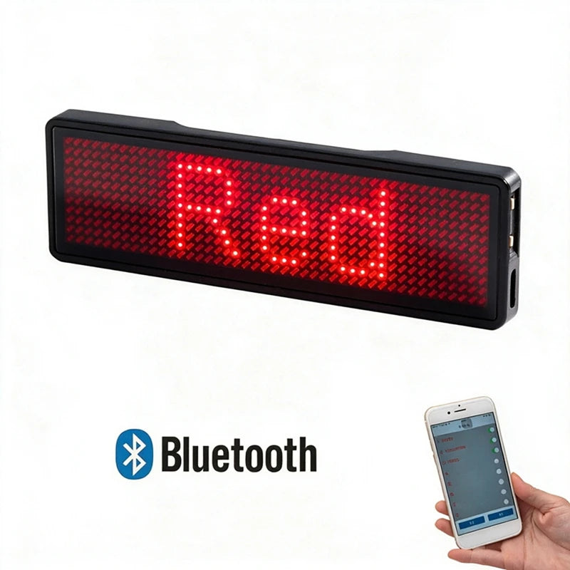 Bluetooth LED Module Name Badge DIY Programmable Scrolling Message Board Mini LED Display HD DIY Electronic Kit